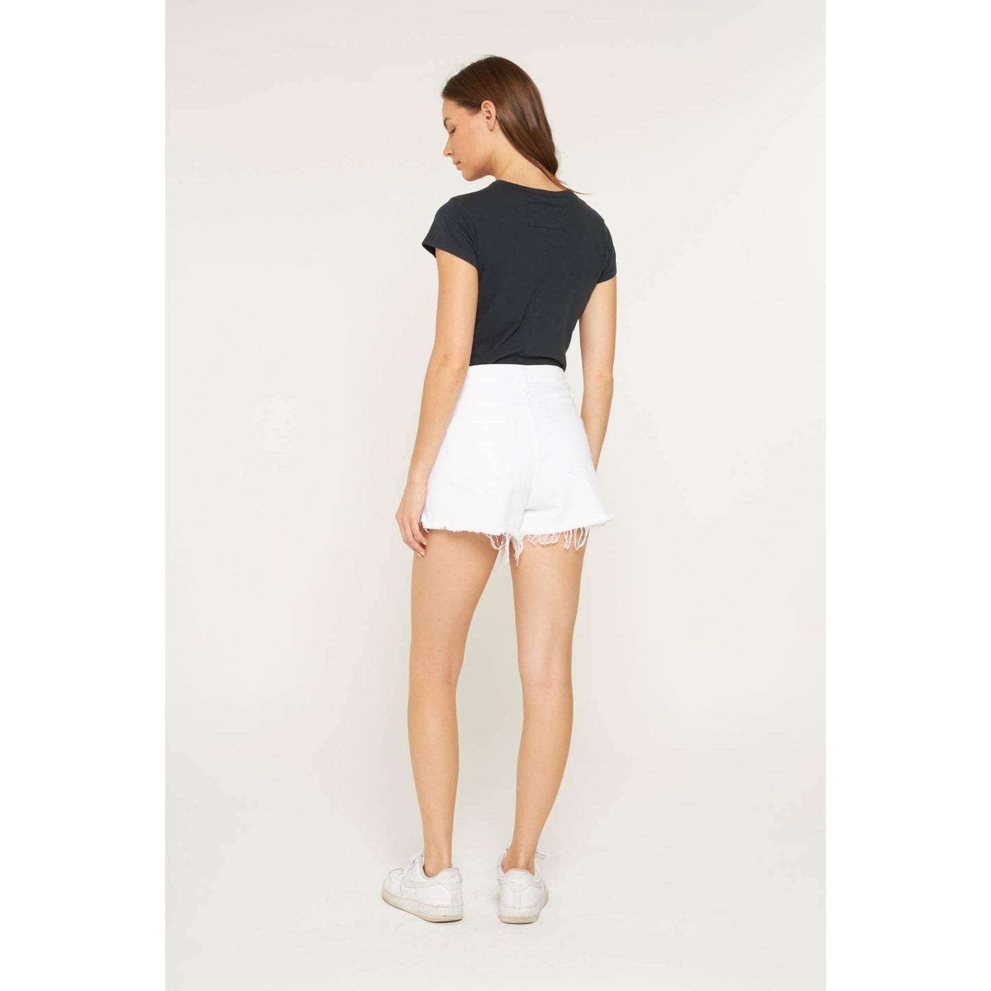 White High Rise Shorts