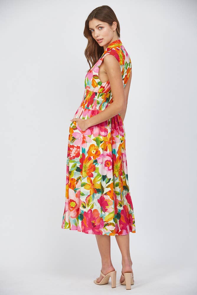 Floral Zip Front Dress