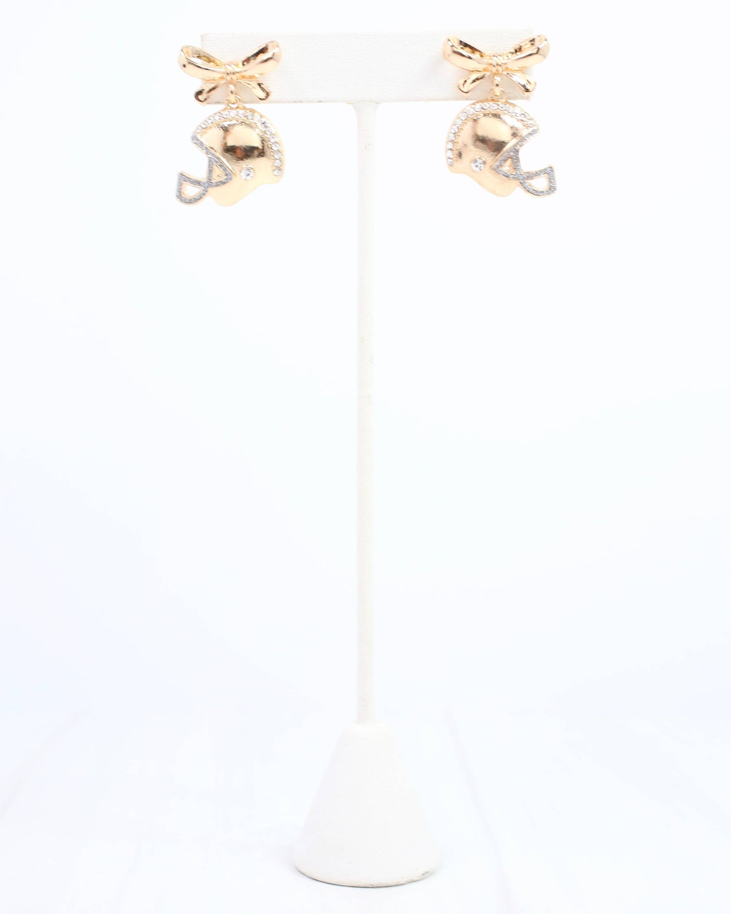 Sporty Bow Helmet Earring Gold