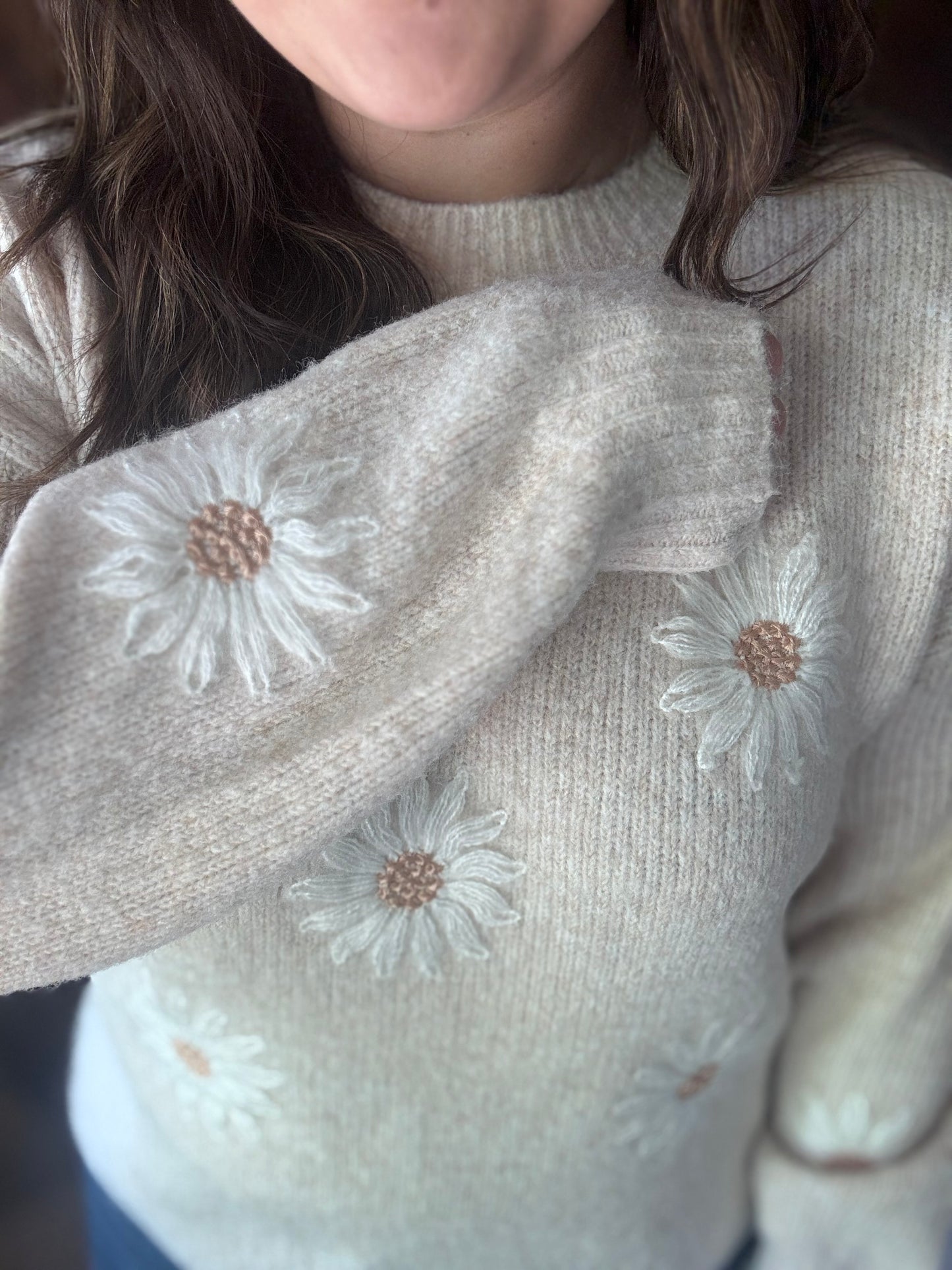 Flower Sweater Beige