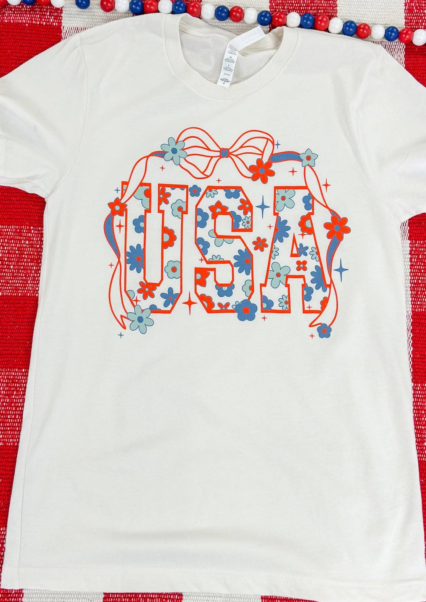 USA Bow | Vintage White | Short Sleeve Tee