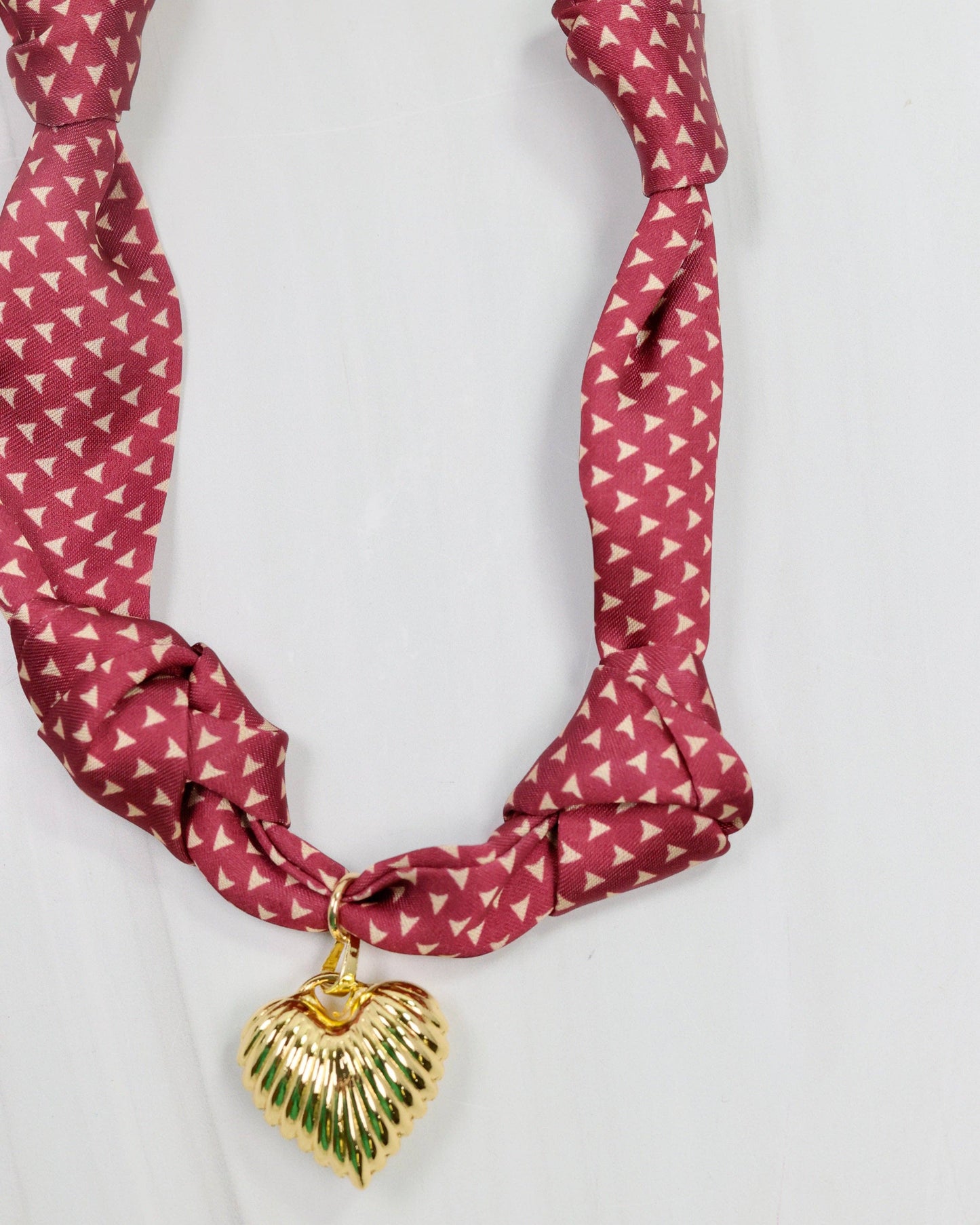 Garnet Scarf Charm Necklace