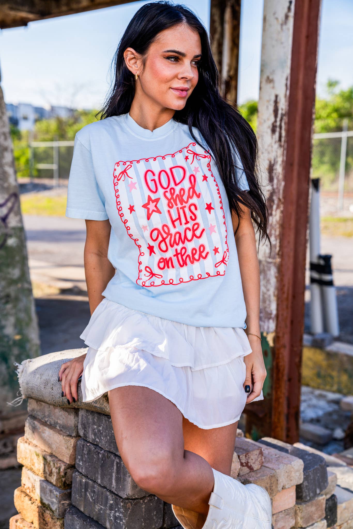 Grace On Thee | Chambray | Short Sleeve