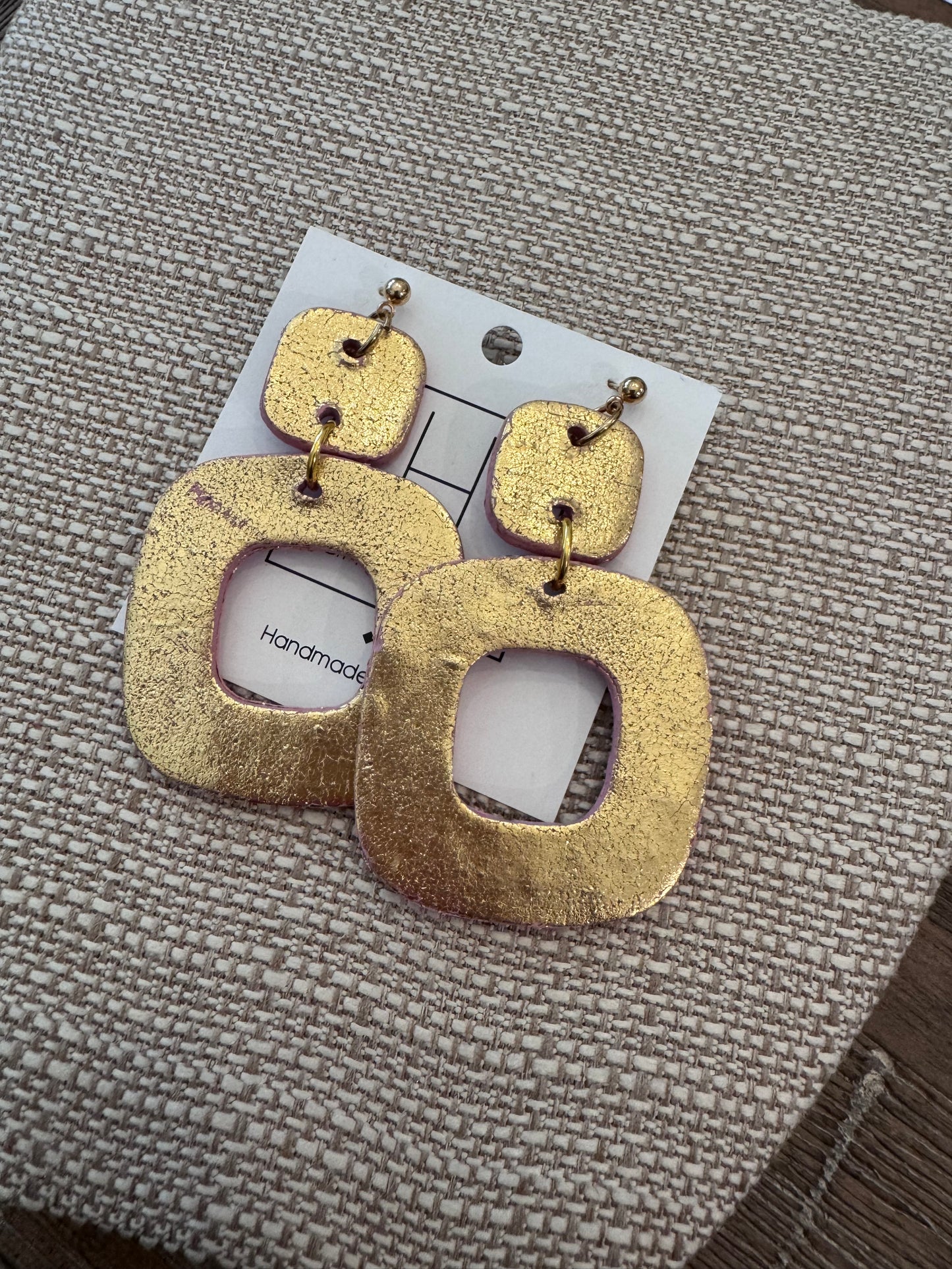 Gold Clay Earrings