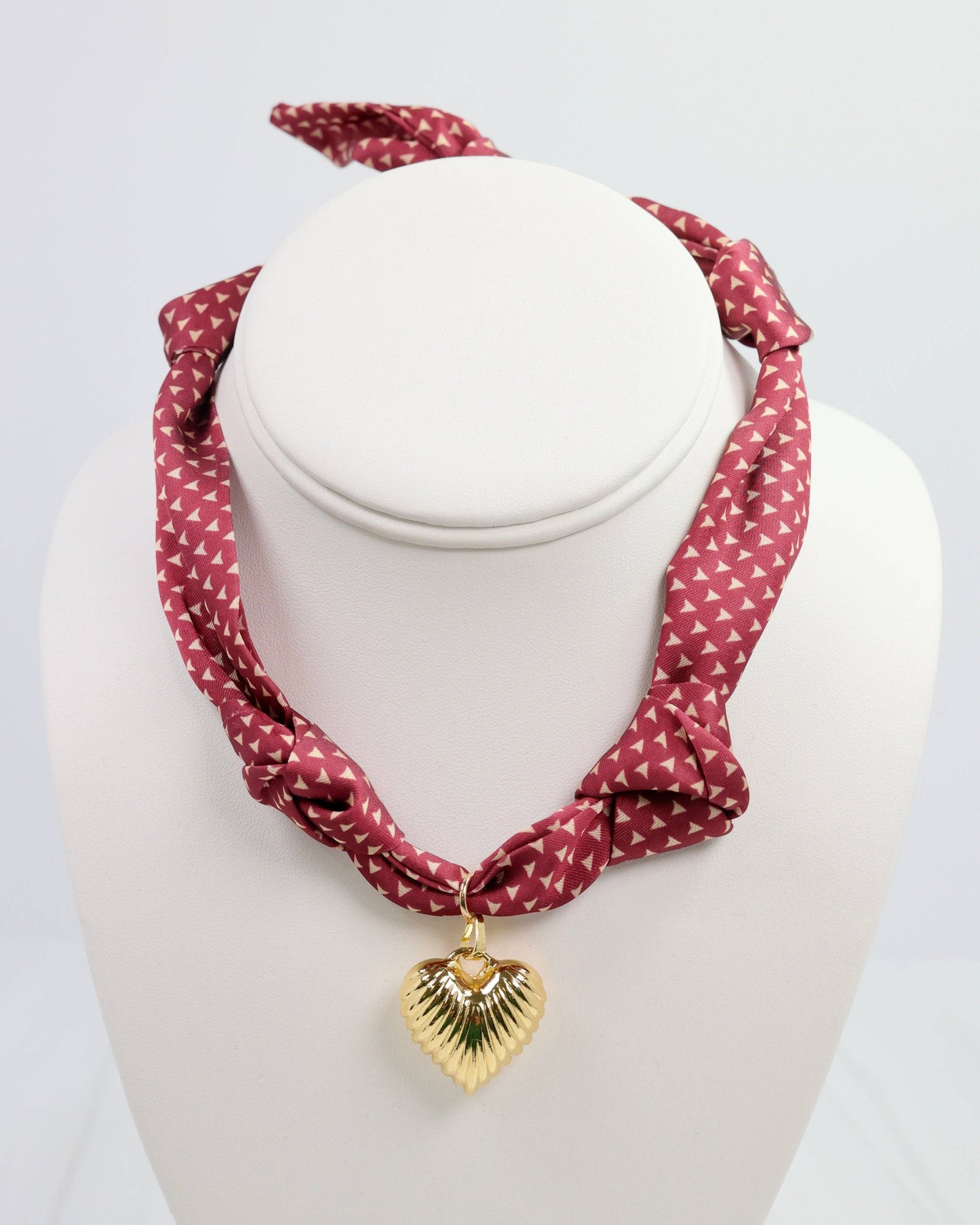 Garnet Scarf Charm Necklace