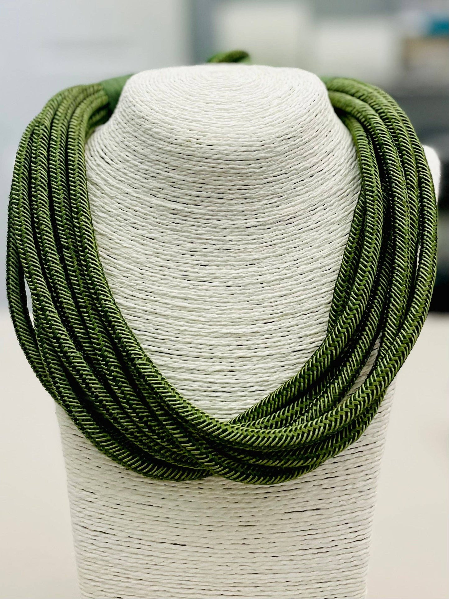 Sage Green Corded Necklace