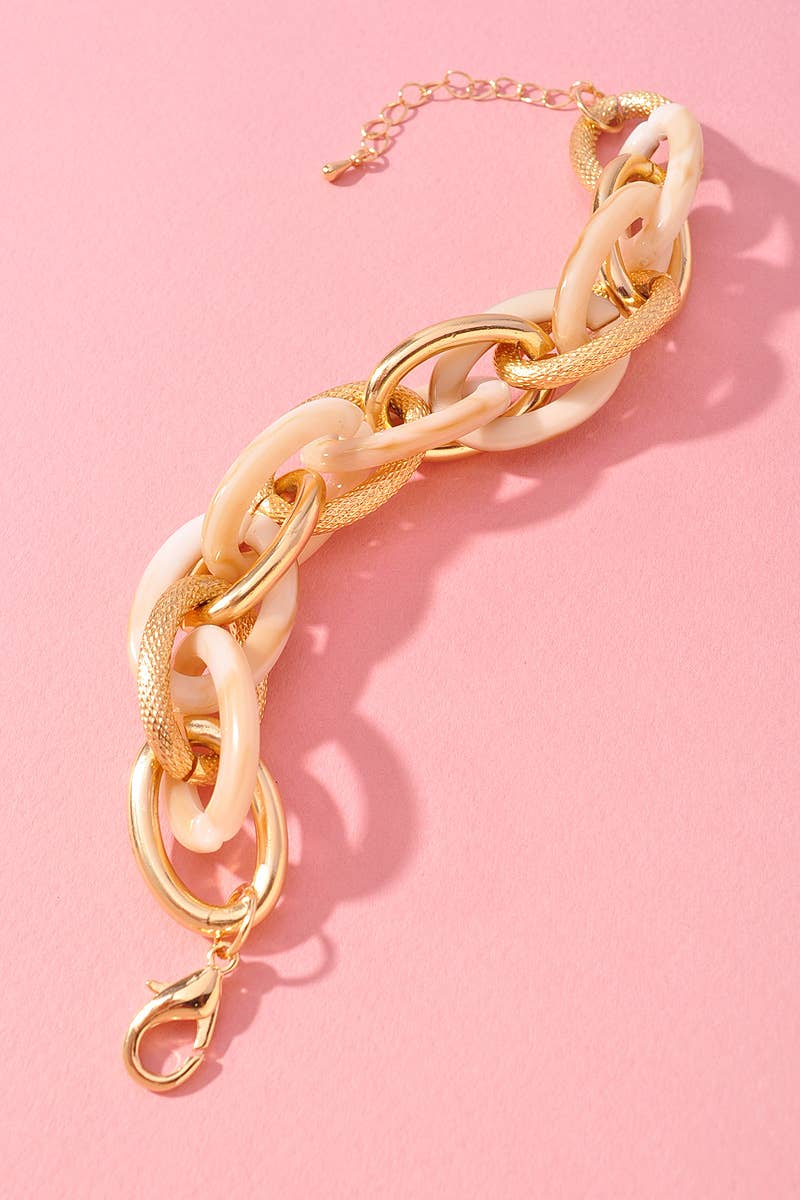 OVAL GOLD MULTI LINKED BRACELET