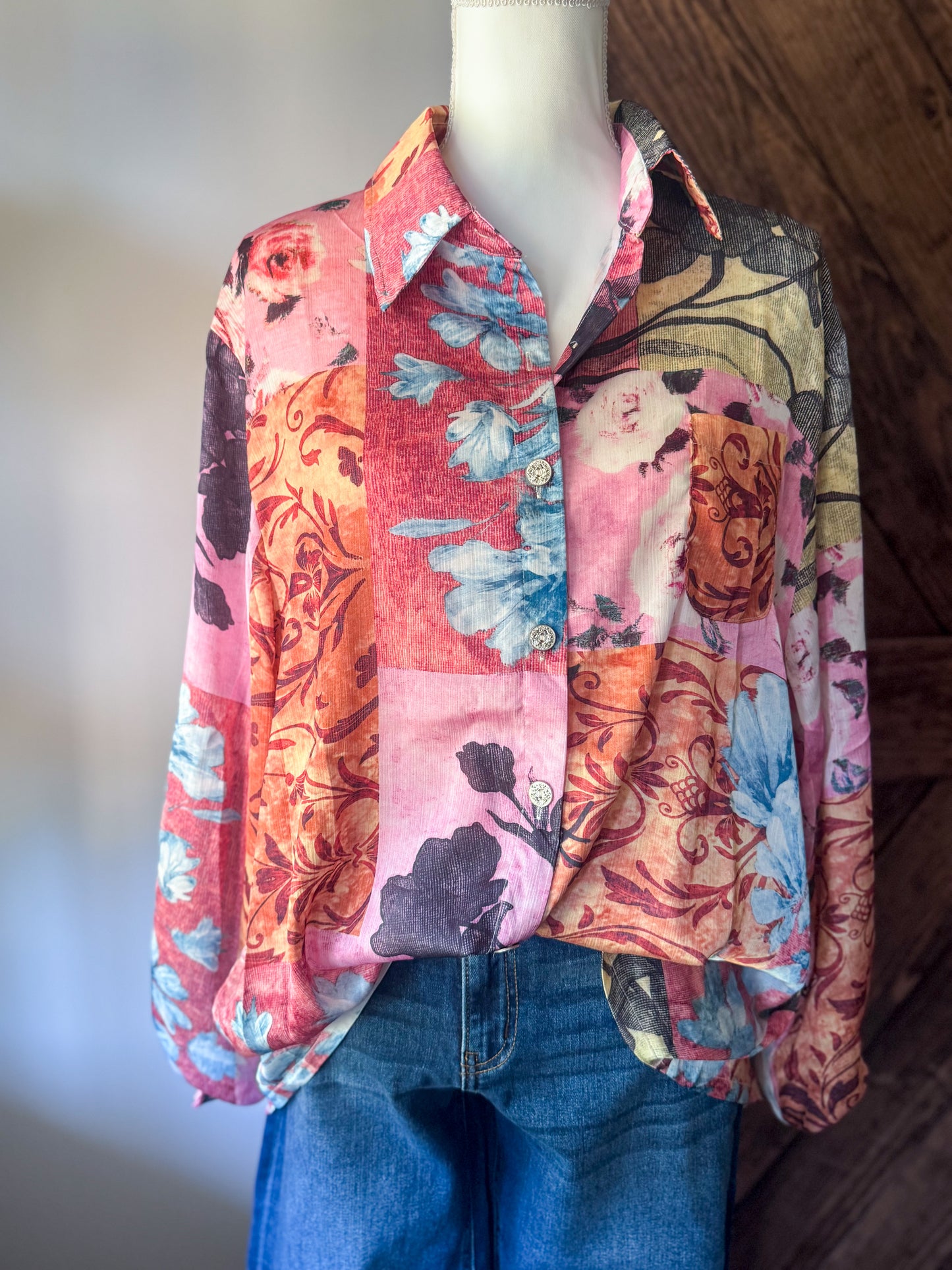 Patchwork Long Sleeve Top