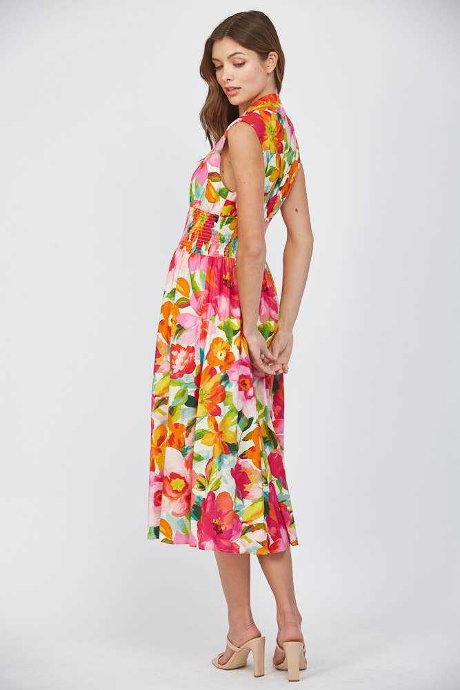 Floral Zip Front Dress