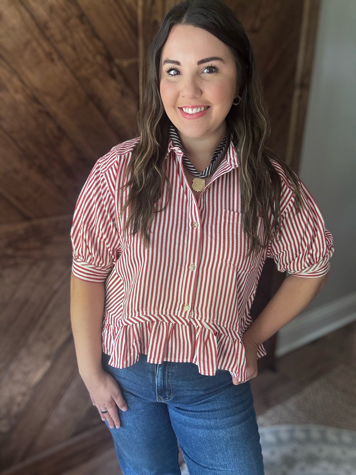 Red Stripe Top