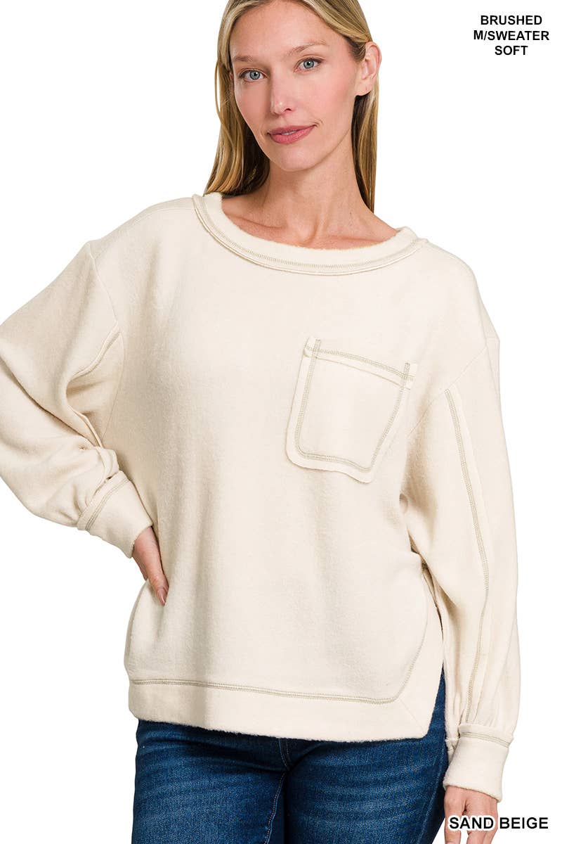 Beige Round Neck Sweater