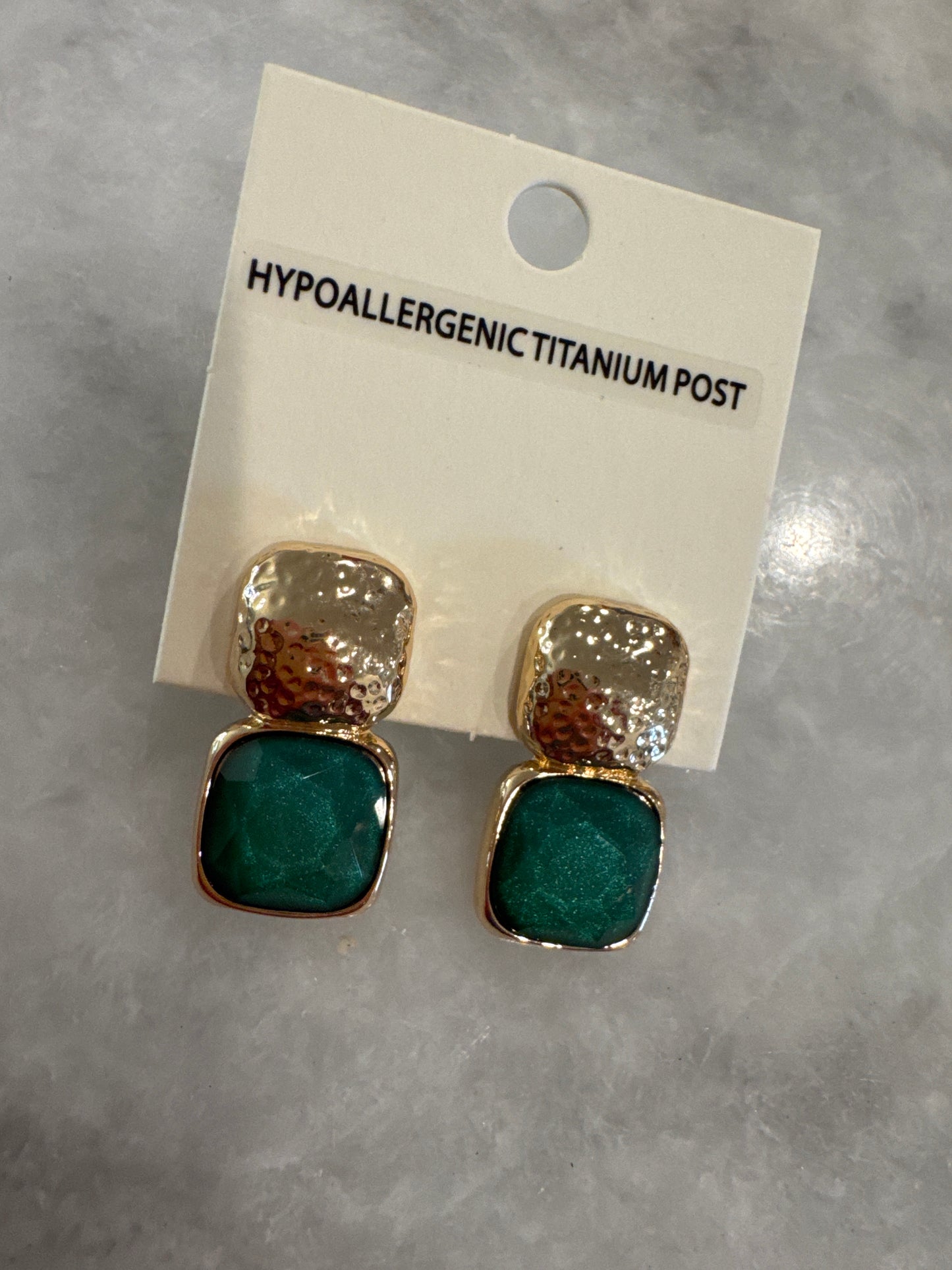 Emerald Square Earrings