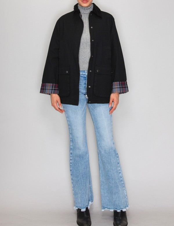 Plaid Detail Barn Jacket | Preorder Ships 11/4