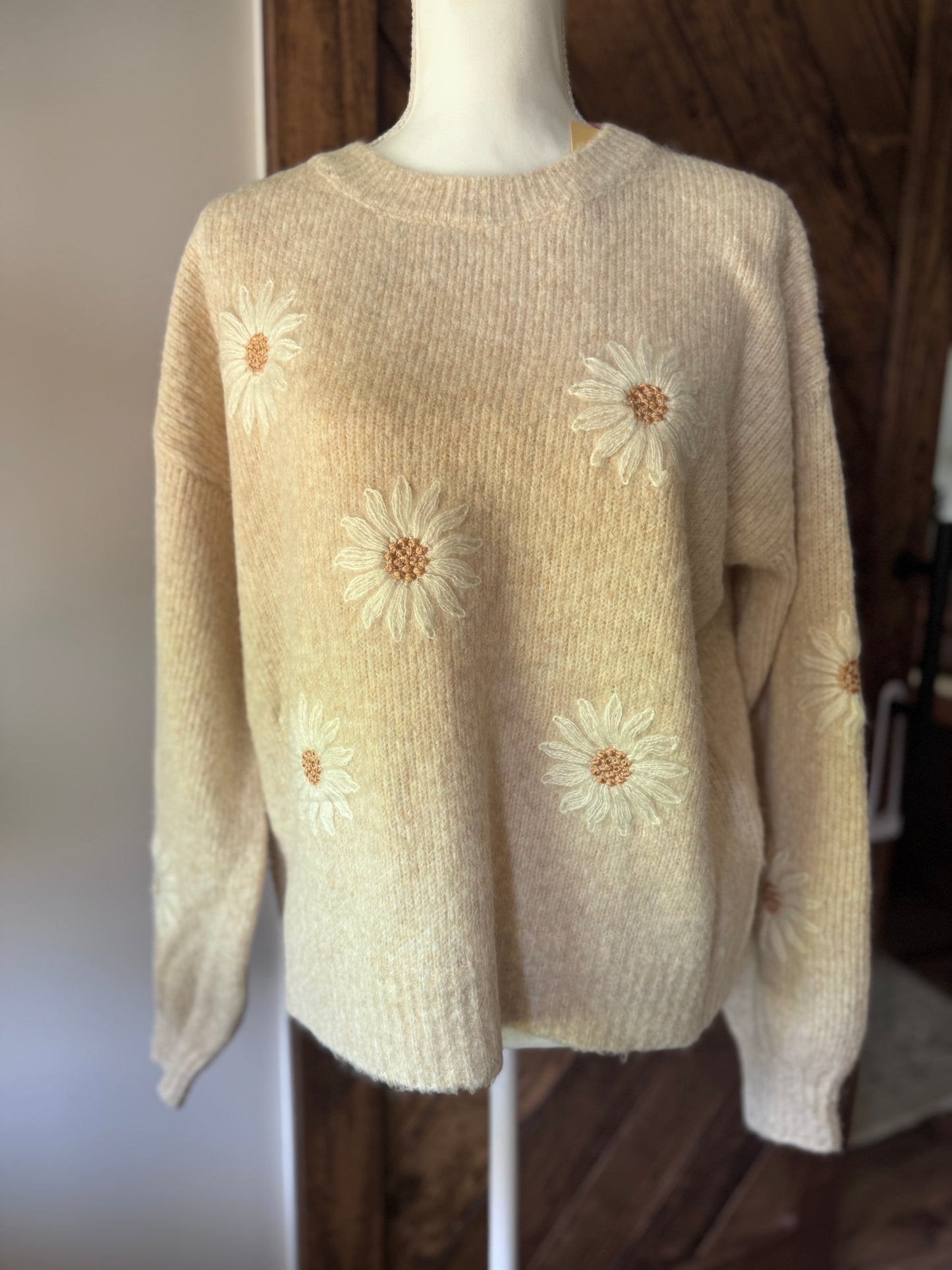 Flower Sweater Beige