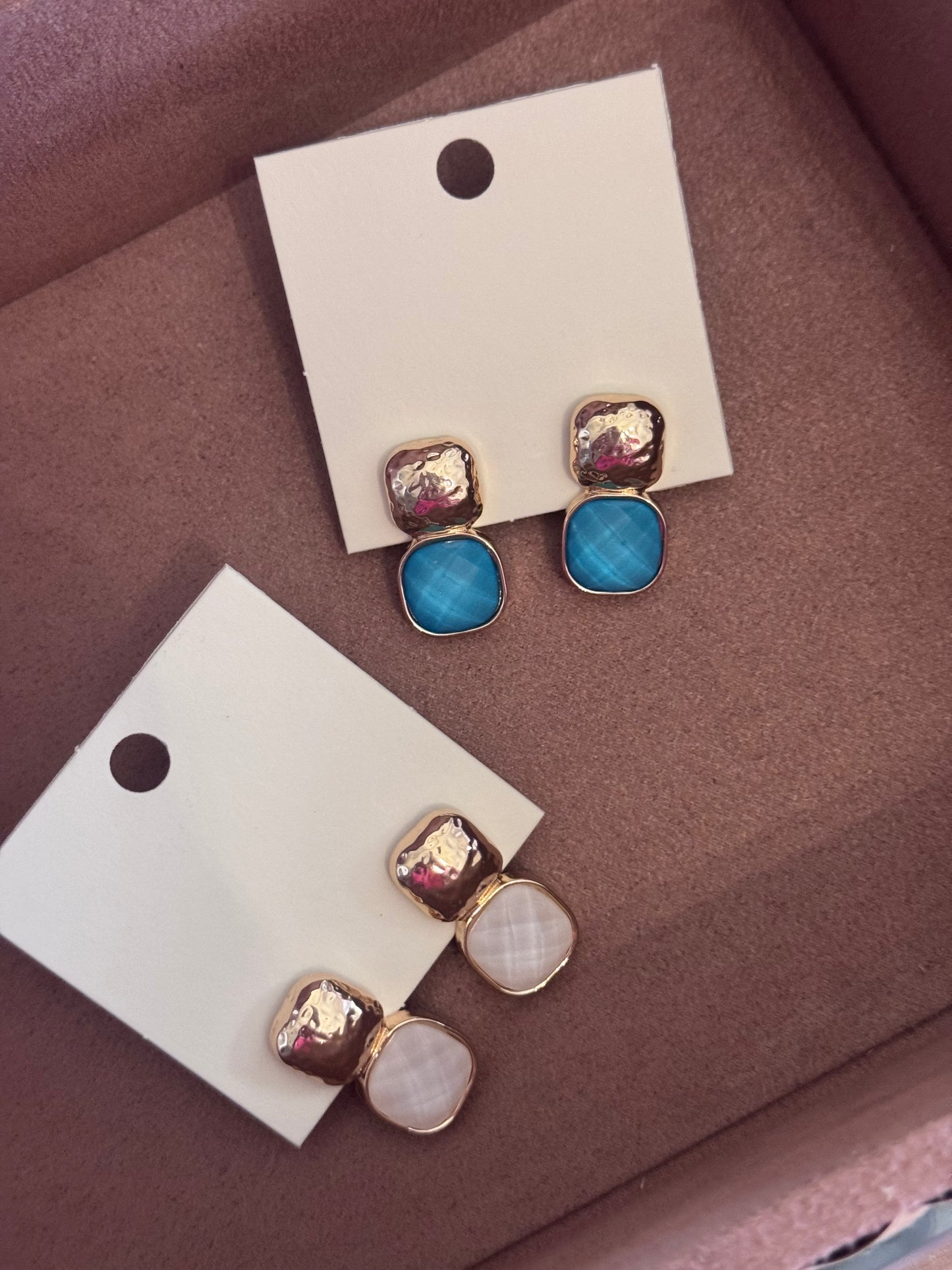 Stone Earring, White