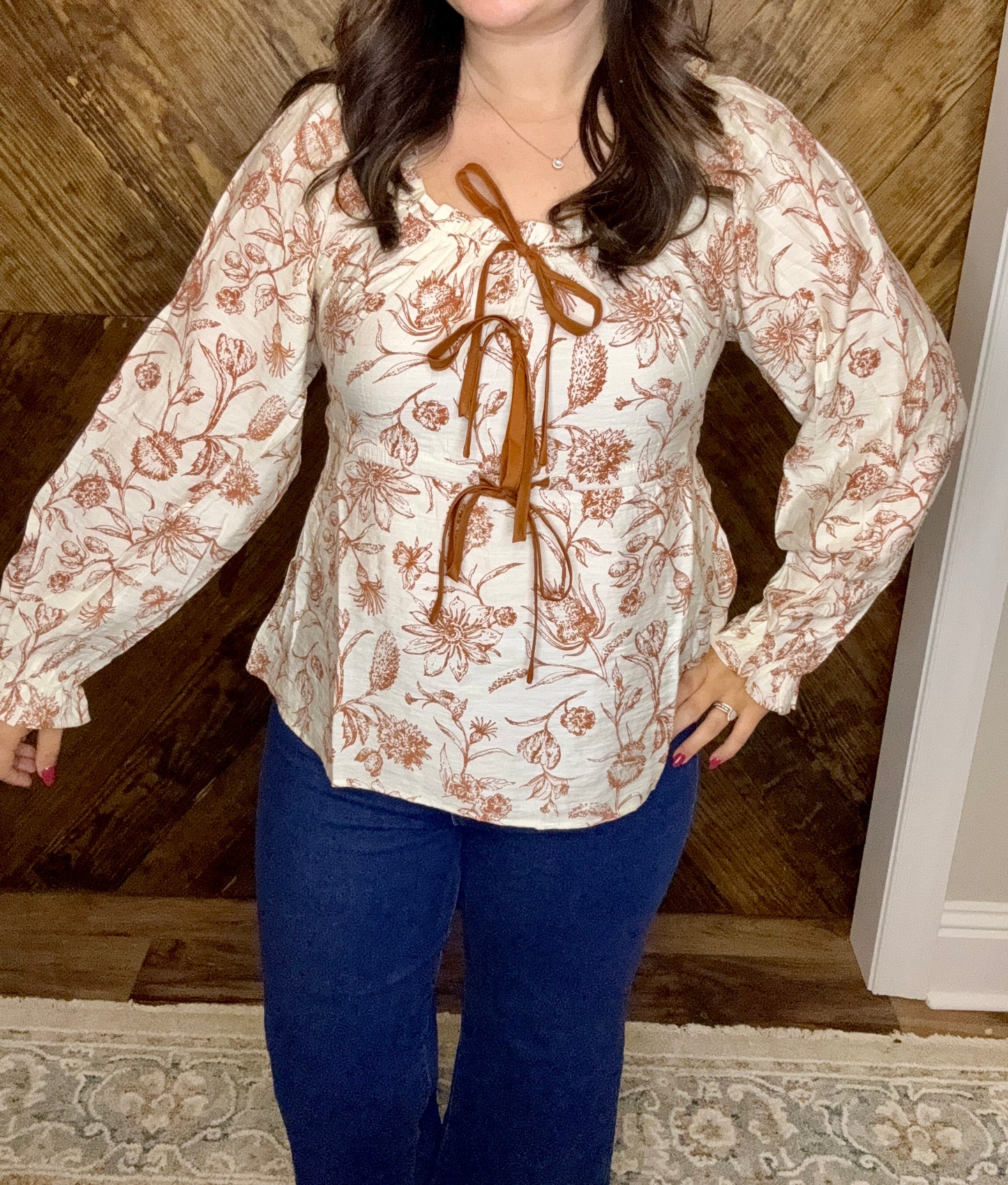 Floral Bow Tie Top