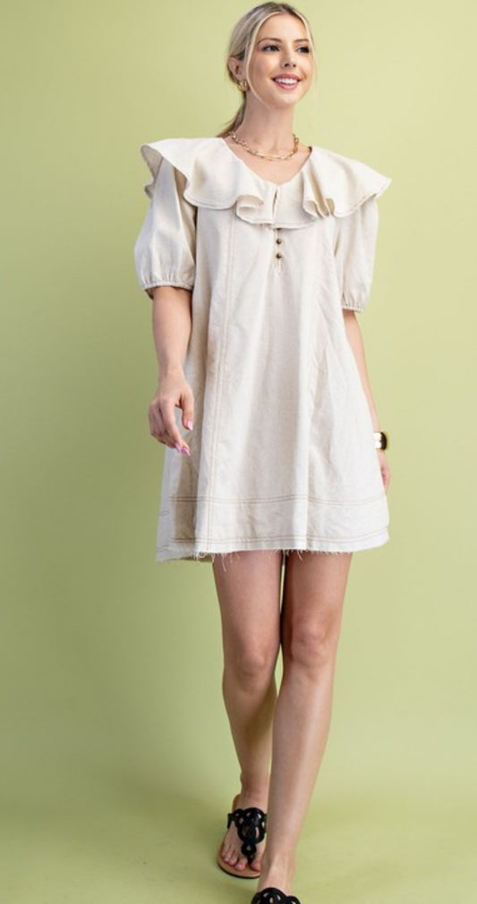 Linen Ruffle Dress