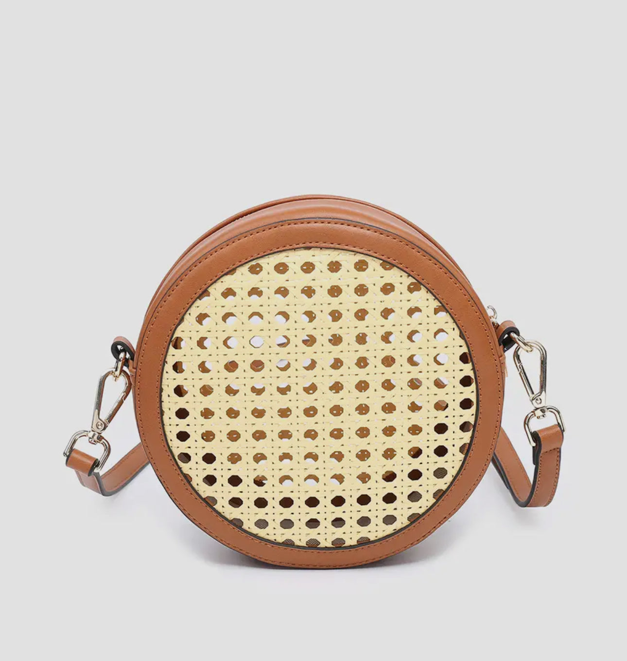 Rattan Circle Crossbody