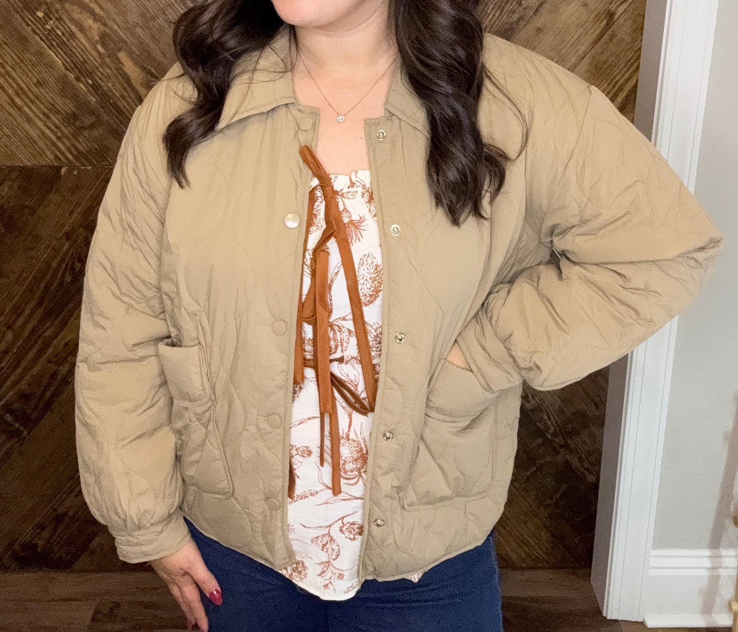 Khaki Quilted Jacket