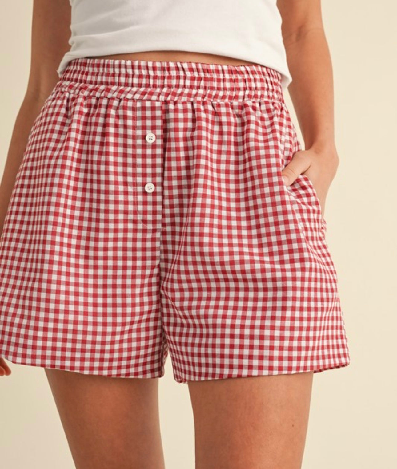 Red Gingham Boxer Shorts