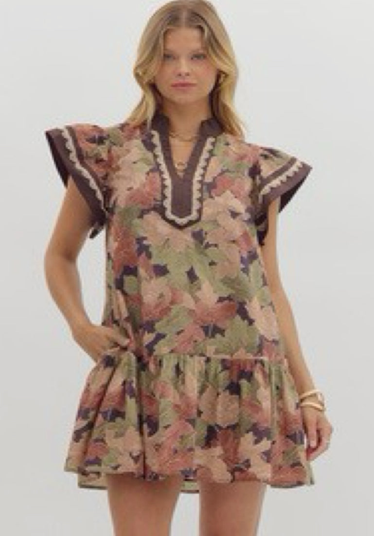 Turning Leaves Mini Dress