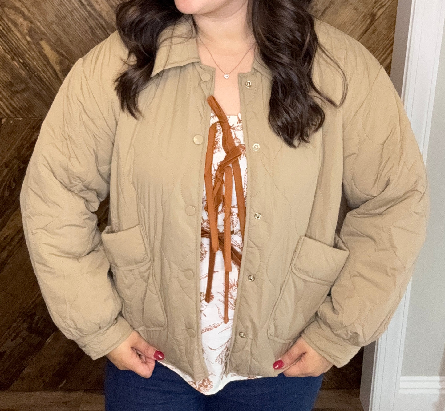 Khaki Quilted Jacket