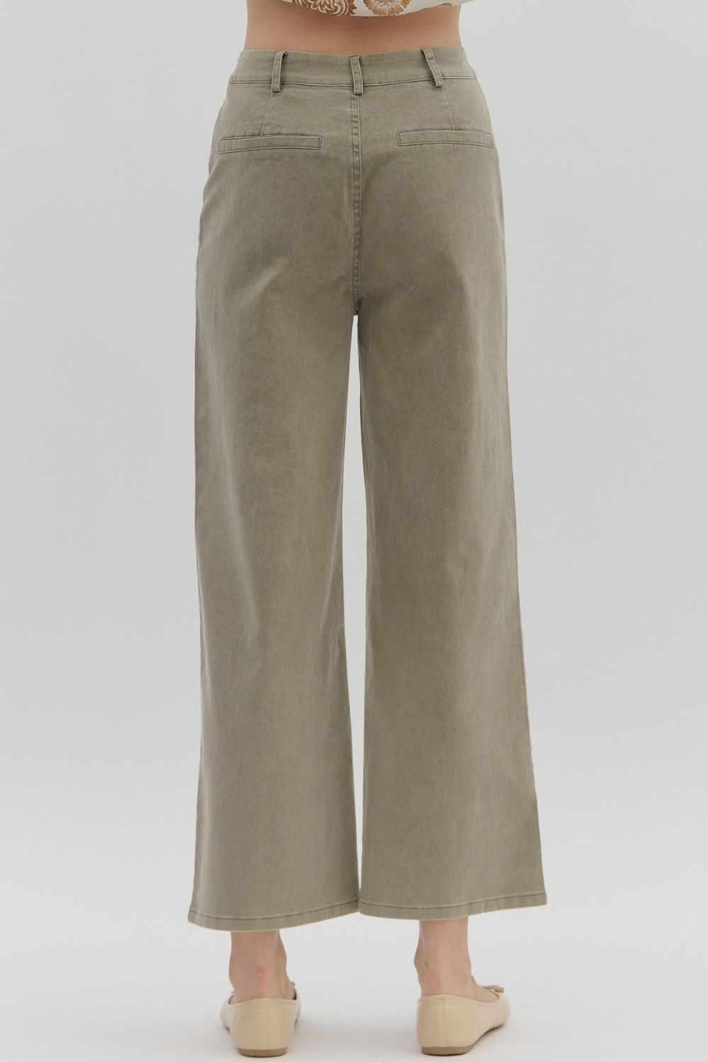 Olive Front Pocket Pants