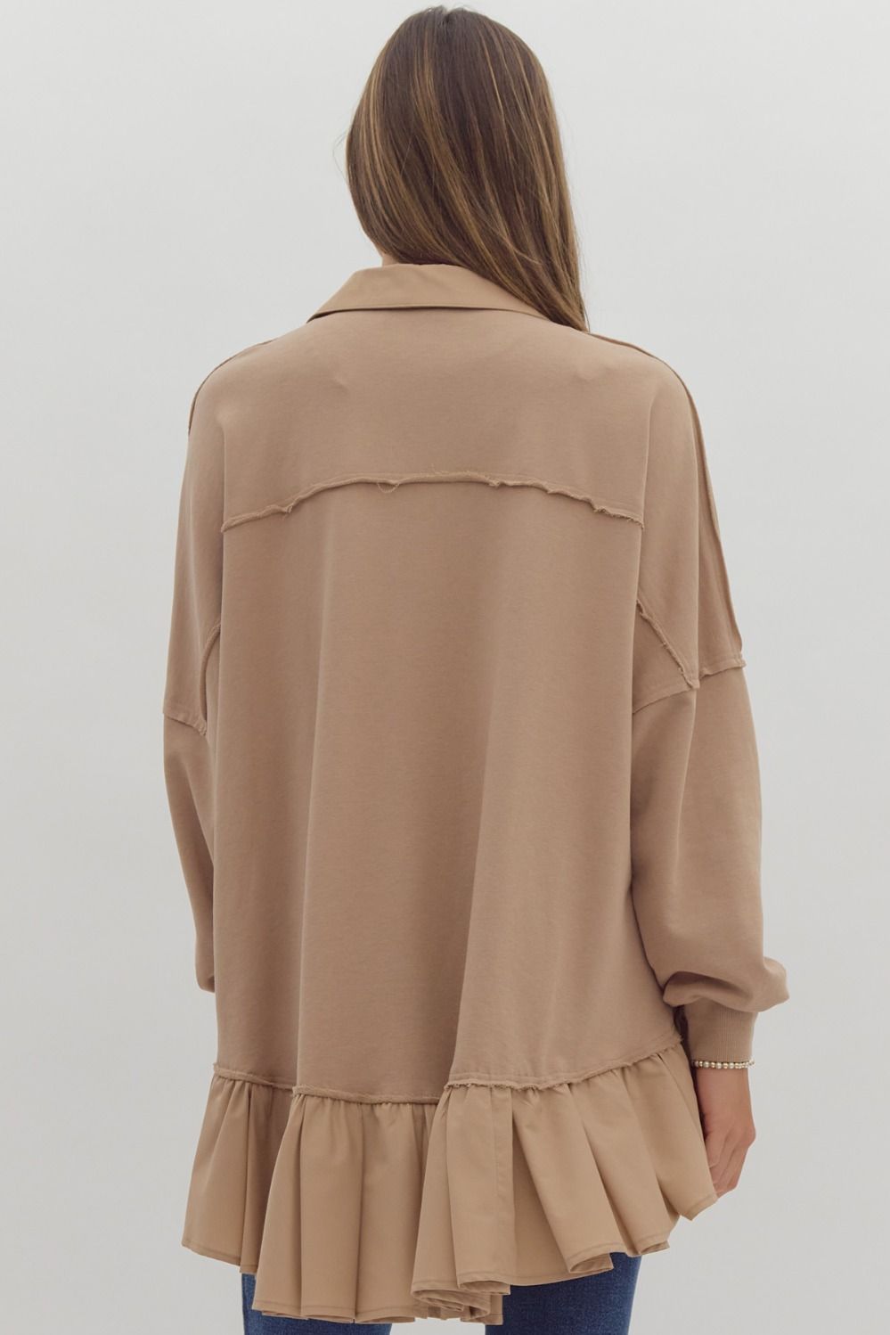 Taupe Ruffle Tunic