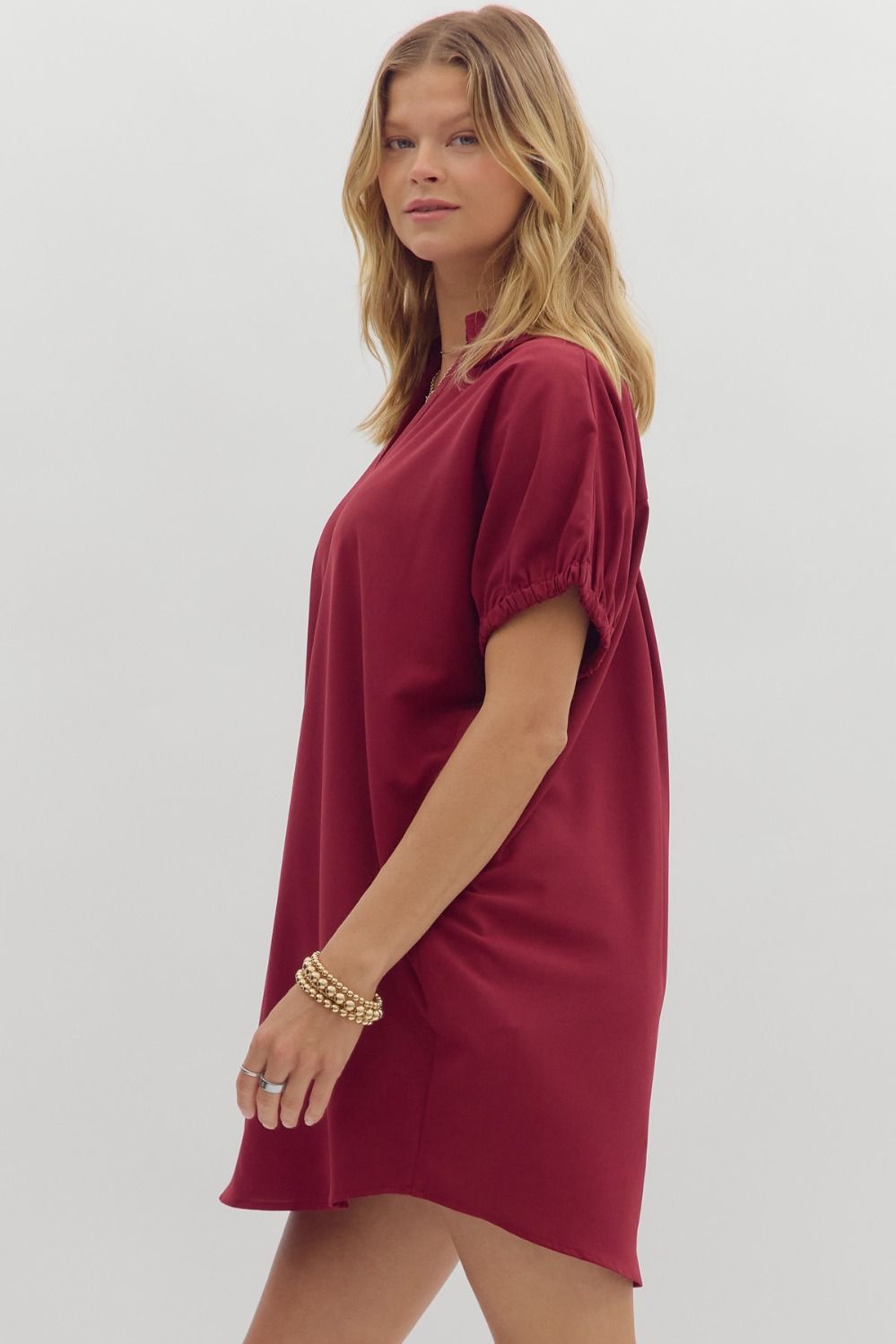 Burgundy Basic Dress