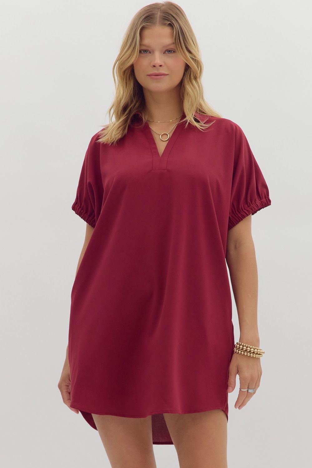 Burgundy Basic Dress