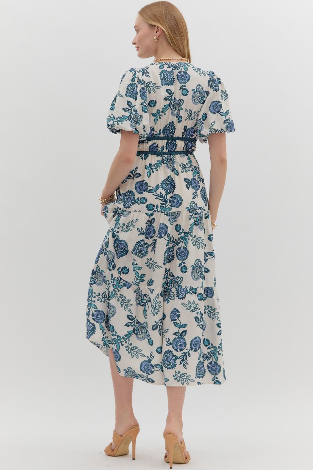 Wrenley Teal Florals Midi
