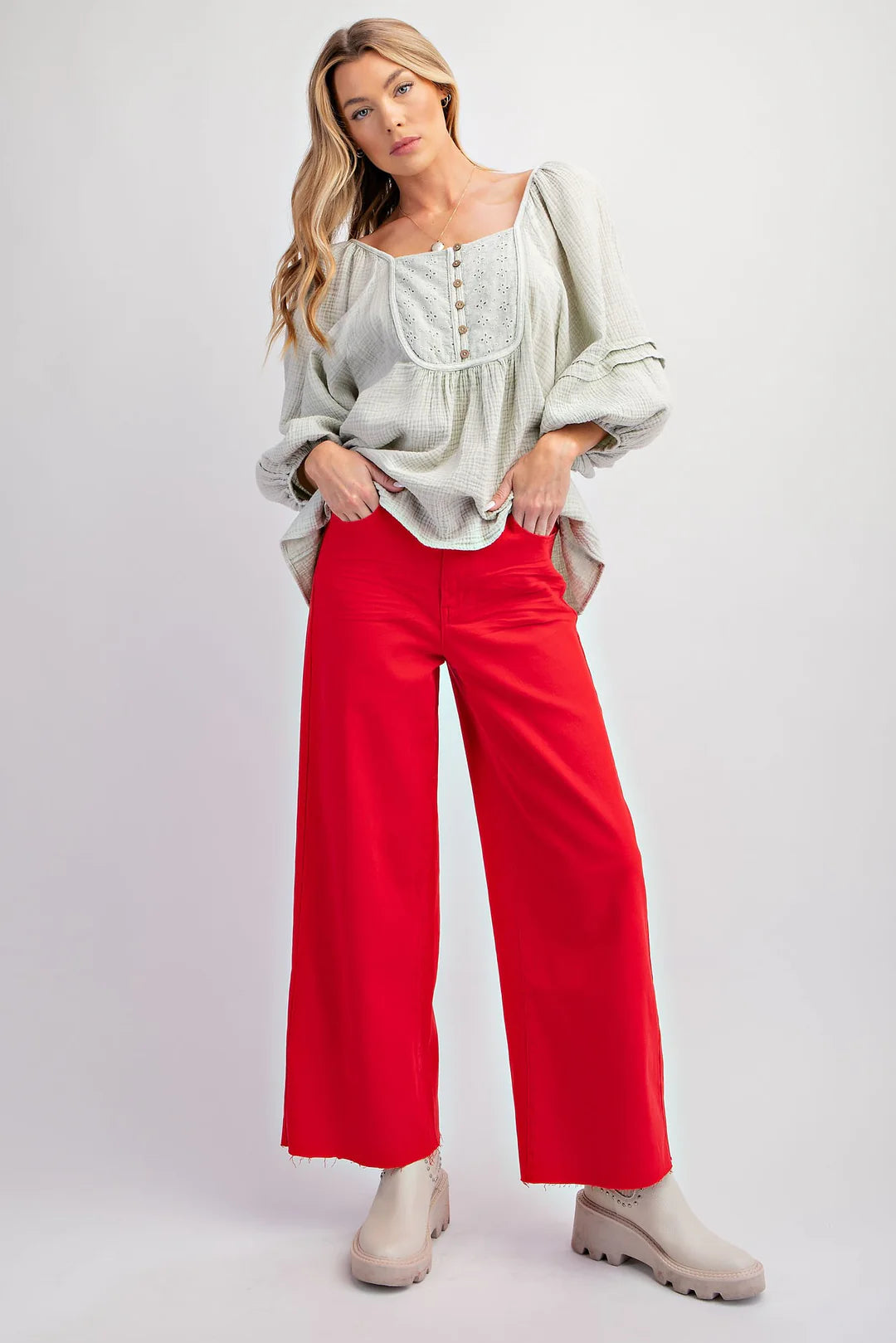 Red Soft Stretch Pants