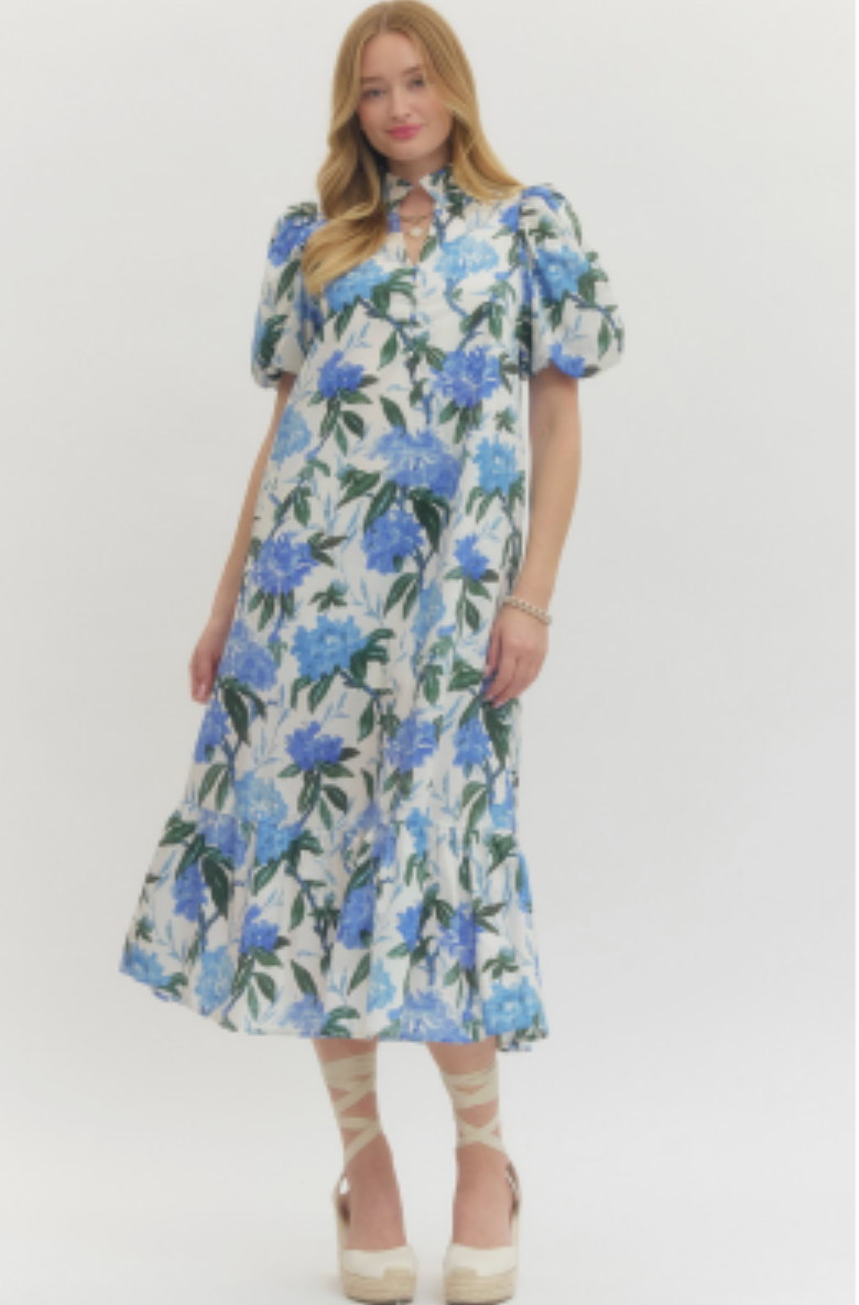 Blue Floral Midi
