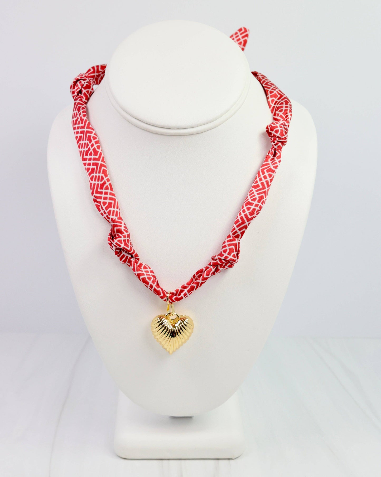 Red Scarf Charm Necklace