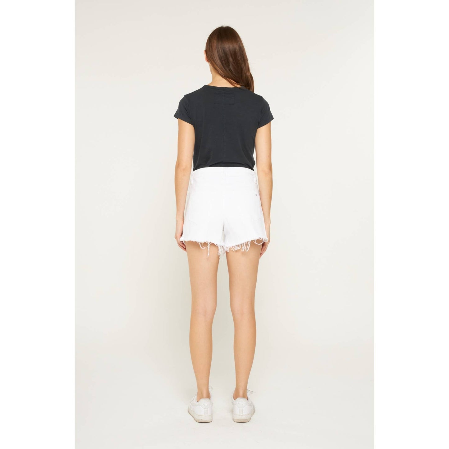 White High Rise Shorts