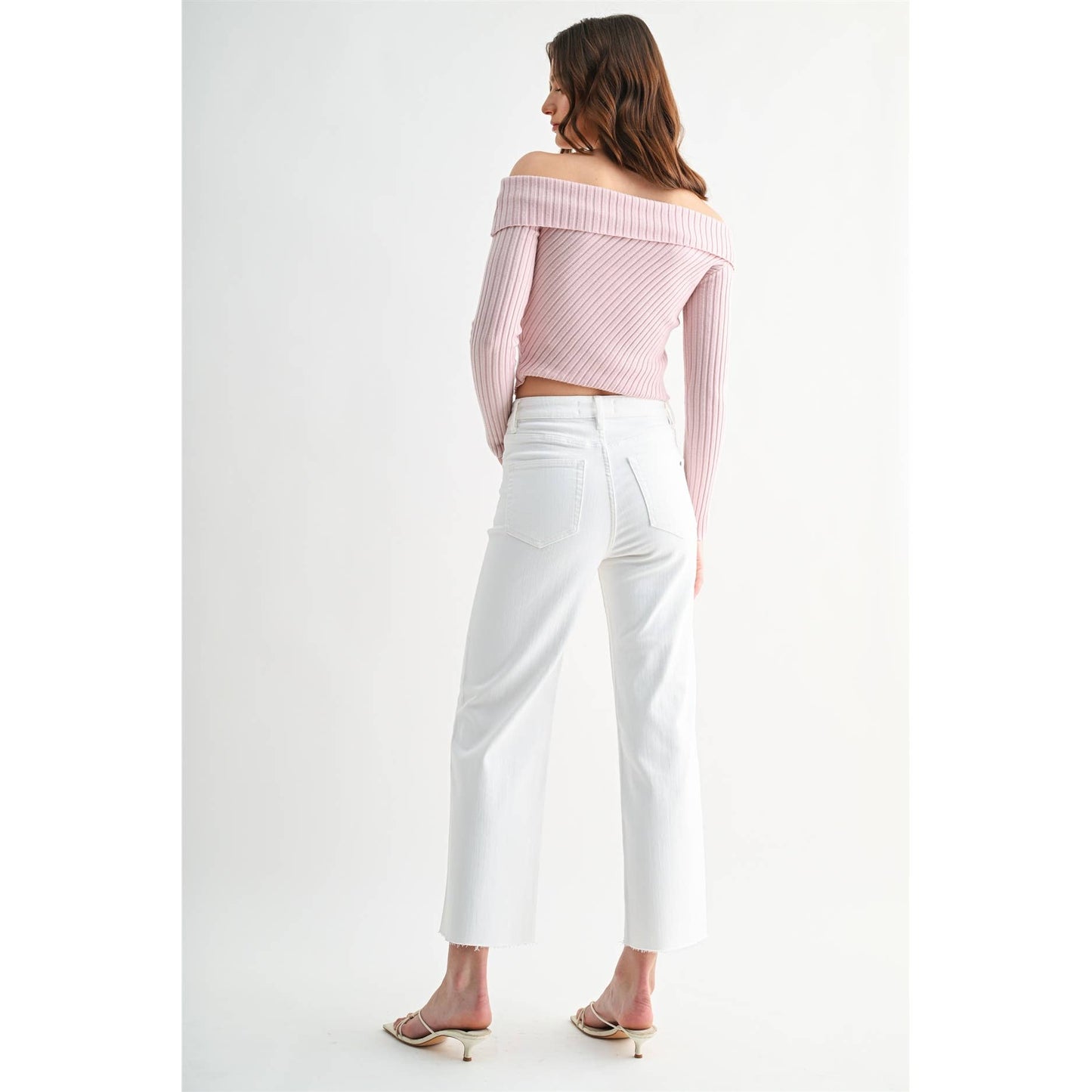 White High Rise Cropped Jeans