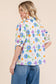 Floral Half Button-Up Blouse