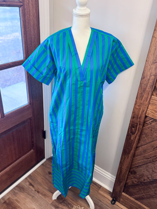 Blue and Green Stripe Midi