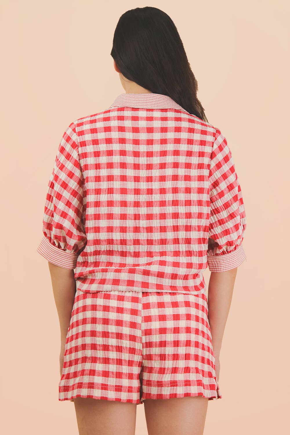 Gingham Shorts Set