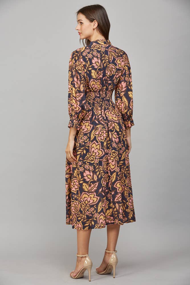 Seasons Change Floral Front Zip Dress