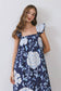 Blue Floral Ruffle Sleeve Maxi Dress