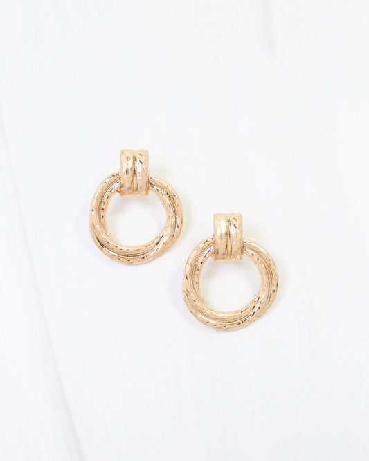 Jamestown Hammered Drop Earring