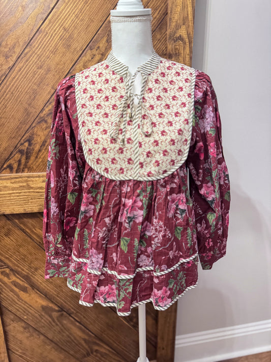 Burgundy Floral Top