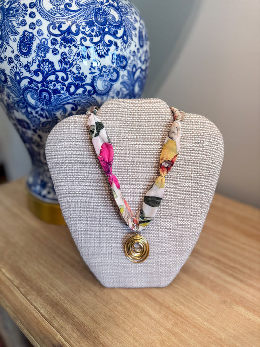 Floral Scarf Necklace
