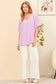Dolman Sleeve V Neckline Blouse: Lilac