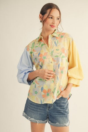 Pastel Flowers Patch Top