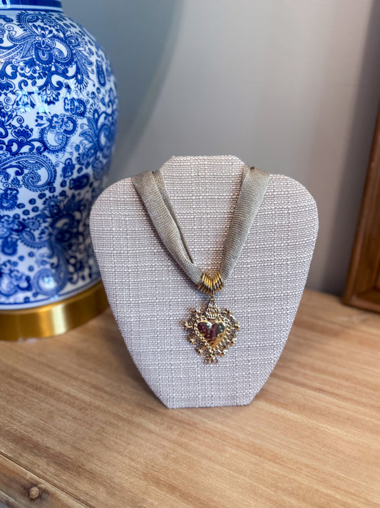 Heart Fabric Necklace