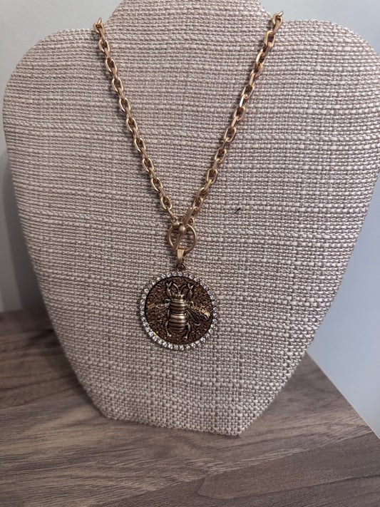 Bee Coin Necklace