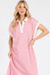 Pink Striped Relaxed Fit Midi Dress