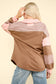 Mocha Color Block Oversized Casual Knit Top